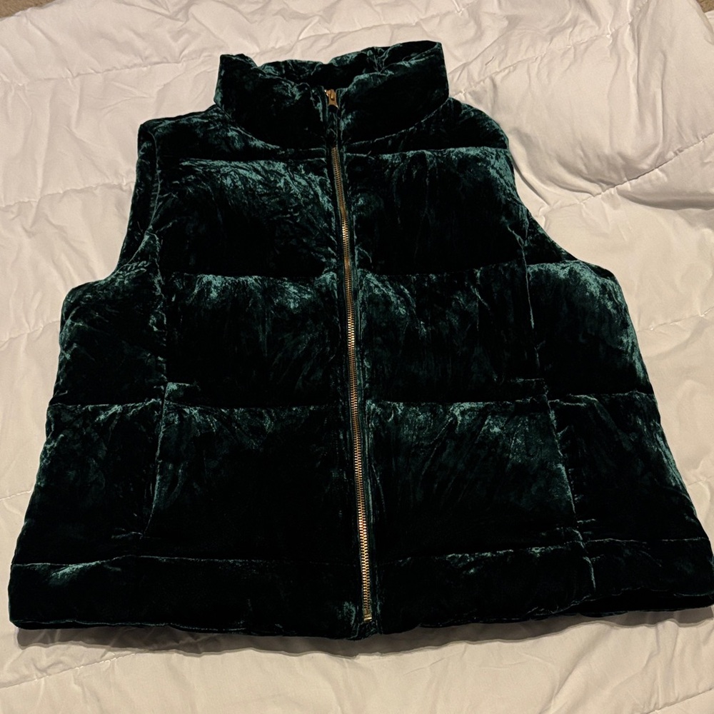 Talbots Dark Green Velvet Vest